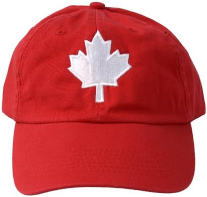 Kanadski javorov šešir | Kanadski ponos izvezena za odrasle twill crvene bejzbol kapu