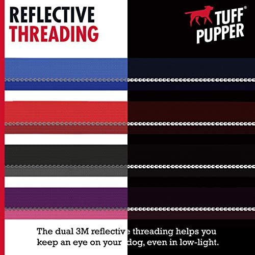 Tuff Pupper Dobive Povorku i ovratnik heroja | Podudaranje crne boje | Teška balistički najlon | Sigurnosne značajke za jake pse |