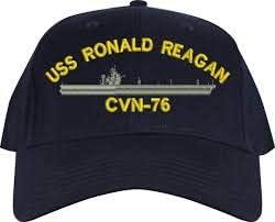 Sjedinjene Države mornarice USS Ronald Reagan CVN-76 Supercarrier Ship Emblem Patch Hat Hat Navy Blue Baseball Cap