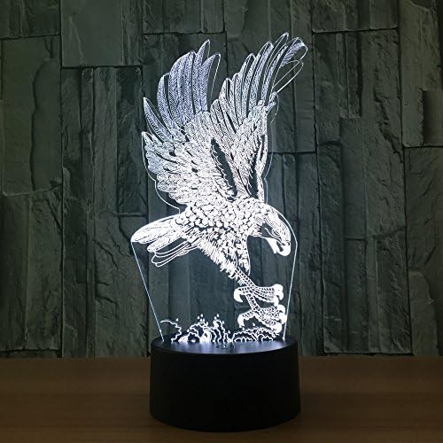 Eagle 7 Color Lamp 3D vizualna LED noćna svjetla za djecu dodirnite USB stol lampara lampe bebe spavanje noćne svjetlosti