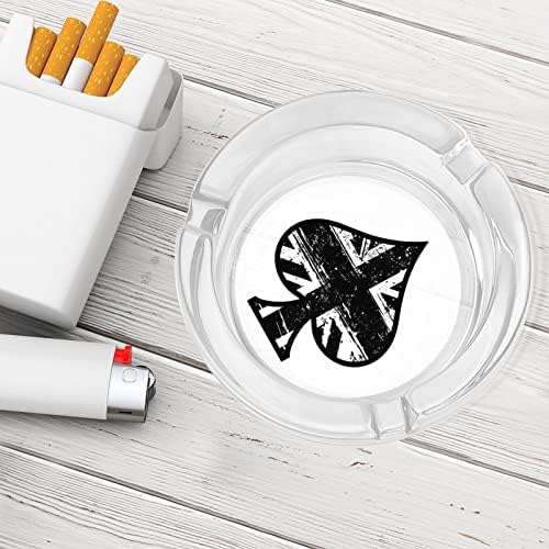 Crna britanska zastava Spades ace poker staklo pušenje Ashtray Cigarete cigarete okrugli držač pepela, kućište za unutarnje vanjske