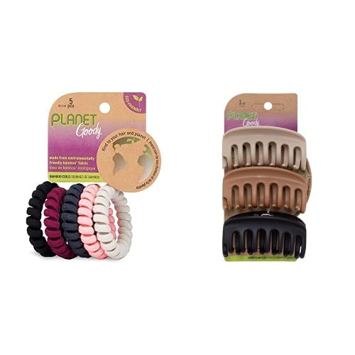Planet Goody elastična zavojnica za kosu i paket kandžih klipova - zavojnice s 5 paketa i isječke s 3 pakete - razne boje