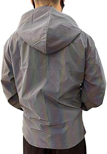 ; Dugin reflektirajući kaput vjetrovka s kapuljačom modna jakna s holografskim džepom za trčanje visoka vidljivost