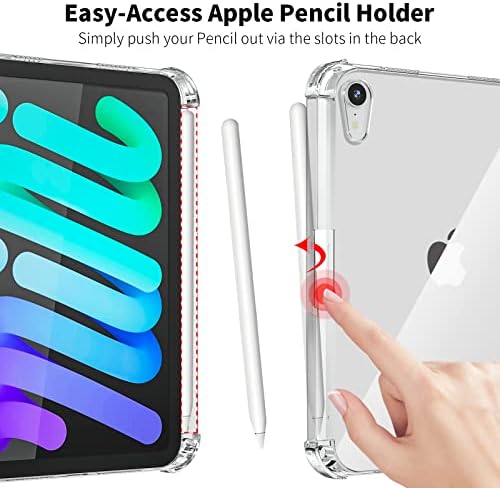 Slučaj AICase za iPad Mini 6 slučaja Clear Apsorsing Fleksibilni TPU zaštitni poklopac Transparentni vitki kompatibilni s olovkom za