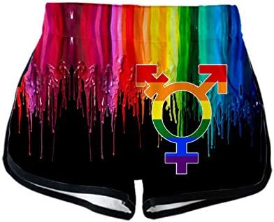 Medene store za žene brze suhe kratke hlače LGBT otisci elastične ploče struka