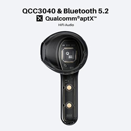 Tribit bežični ušne ušice, Bluetooth 5.2 Earbuds Qualcomm QCC3040, 4MICS CVC 8.0 CALL CALFICIRANJE KRISTALNOG ZA POZIVU ZAŠTITU UČENI