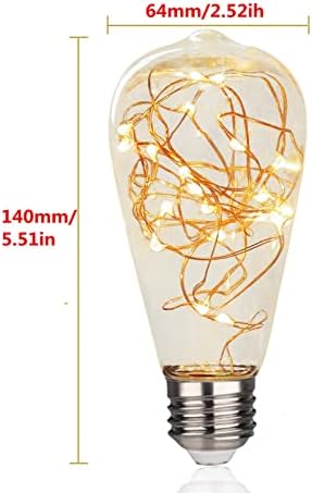 5 4 pakiranja 2 vata led vilinska žarulja 964 926 Edison prozirna plastična svjetiljka LED dekorativne svjetiljke trepere sa zvjezdanim