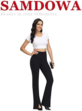 Samdowa ženske tanke hlače za haljine Capri, rastezljive radne hlače za žene, posao s visokim strukom casual golf hlače s džepovima