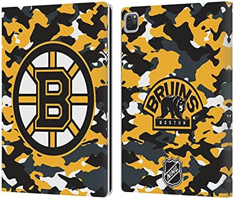 Dizajne glavnog slučaja Službeno licencirani NHL Camuflage Boston Bruins kožna knjiga za knjige Kompatibilno s Apple iPadom Pro 12.9