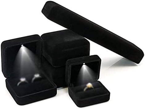 Kutija za nakit s LED svjetlom za poklon vjenčani prsten privjesak naušnice zaslon za pohranu kutija za nakit