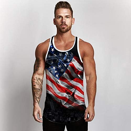 Majice bez rukava s grafičkom američkom zastavom bez rukava za muškarce majice za vježbanje Dan neovisnosti