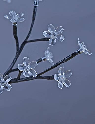 18-inčno Bonsai drvo u cvijetu trešnje, 48 LED svjetala, uključeno 24V adapter naveden u met-u, metalna baza, toplo bijelo svjetlo,