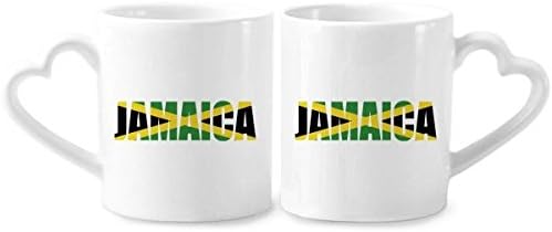 Jamajka set za zastavu na Jamajci par porculanska šalica set keramika ljubavnika šalica srca srca