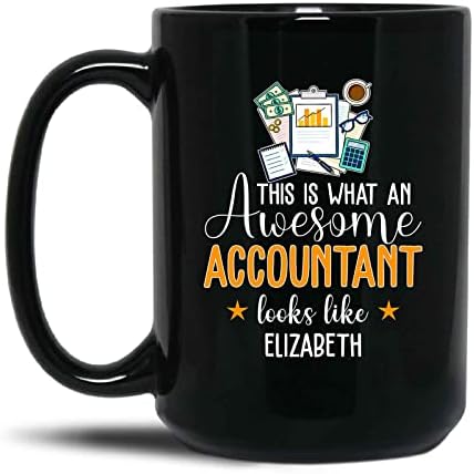 Bixdori Personalizirano ime Računovođe, Sjajna šalica za kavu računovođe, šalica za kavu analitičara podataka, poklon računovođe za