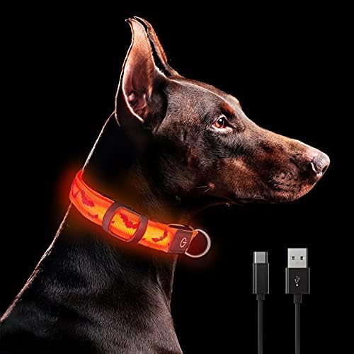 Azuza vođena ovratnikom za pse USB punjiva vodootporni užareni pseći ovratnik noćna sigurnost Svjetlosnog ovratnika s palicama uzorak