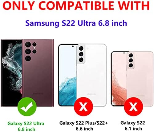 Utjecaj pada vojne klase za Samsung Galaxy S22 Ultra Case Galaxy S22 Ultra 5G Case 360 ​​Metalni rotirajući prsten Rotstand Holder