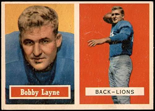 1957. Topps 32 Bobby Layne Detroit Lions NM Lions Texas