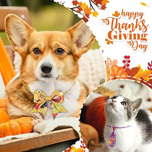 60 PCS božićni pse kravate Dana zahvalnosti za pse podesivi za Halloween kućni ogrlica uključuje 24 veze za kućne ljubimce i 24 Bowties