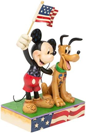 Enesco Disney Tradicije Jima Shore Mickey Mouse i Pluton Patriotska figurica, 7 inča, višebojan