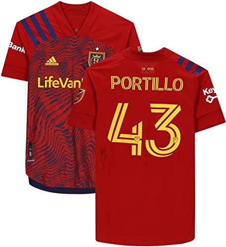 Justin Portillo Real Salt Lake Autographed koji se koristi br. 43 Red Jersey iz sezone 2020 MLS - Autografirani nogometni dresovi