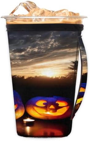 Halloween bundeva Lantern 50 ledena rukava za višekratnu upotrebu s ručicom Neopren šalica čahura za sodu, latte, čaj, pića, pivo