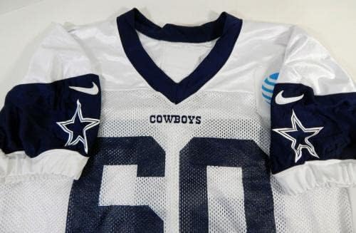 2018. Dallas Cowboys Isaac Alarcon 60 Igra izdana bijela vježba dres dp18861 - nepotpisana NFL igra korištena dresova