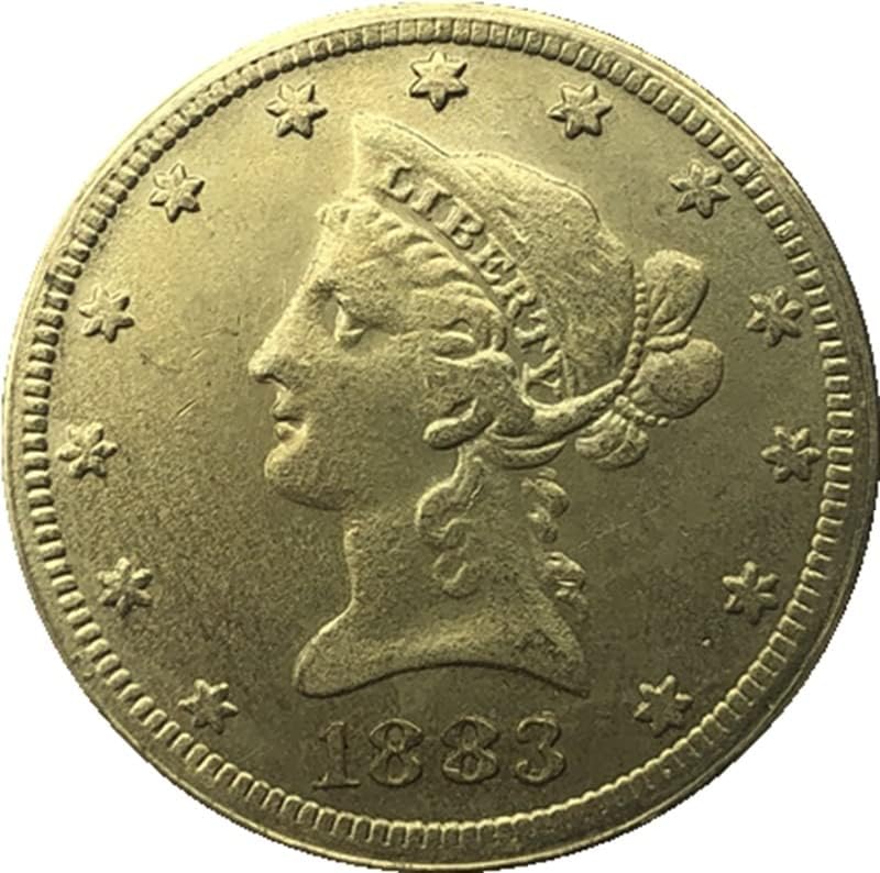 19 različitih datuma c verzija US 10 Zlatni kovanice mesing antikvite rukotvorine Strane prigodne kovanice 27 mm