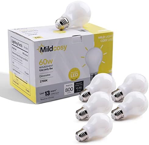 LED žarulje s mogućnošću zatamnjivanja, ekvivalent od 60 vata, toplo bijela 2700K, 8 vata, 800 lumena, 90 + retro žarulja sa žarnom