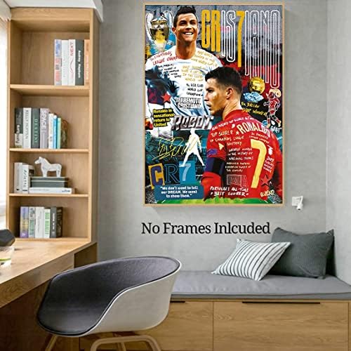 Niiorty CR7 Cristiano Ronaldo Poster, motivacijska nogometna zvijezda platna zidna umjetnost, nogometna sportska zidna umjetnost, Cristiano