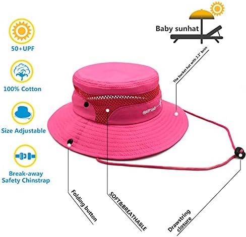 Baby Sun Hat mališana Sunca Hat Kids Prozračna kanta za zaštitu od sunca | Podesiva, ostanak na brani, ljetna igra