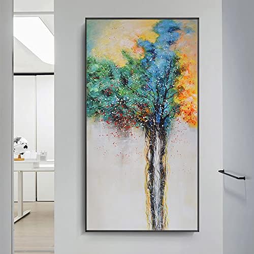 Institurry diy 5d dijamantna slika velike veličine puna bušila u boji drveće cross ubod Moderni kućni dekor umjetnički kit 47,2x23,6