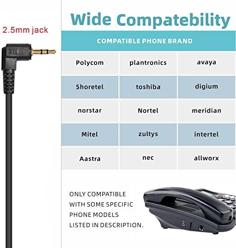 Telefonske slušalice od 2,5 mm s mikrofonom za poništavanje buke, telefonske slušalice za uredske telefone, žičane slušalice kompatibilne