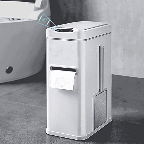 ; Kućna pametna indukcijska kanta za smeće s poklopcem 7L kupaonska kanta za smeće s toaletnom četkom i kutijom za tkivo automatska