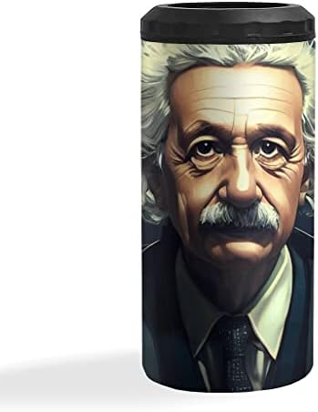 Einstein lice izolirano vitak limenka hladnije - koncept umjetnost može hladiti - grafički izolirani vitki can hladniji