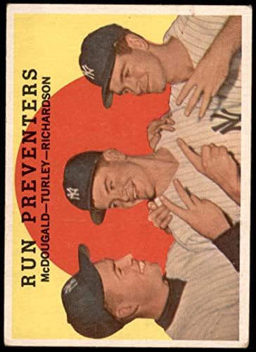 1959. Topps 237 Run spriječite Gil McDougald/Bob Turley/Bobby Richardson New York Yankees GD+ Yankees