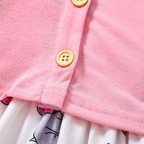 Patpat Toddler Girl haljina i kardigan 2 komada djevojčica cvjetni print haljina bez rukava i rebrasti kardigan set 18 mjeseci-6 godina