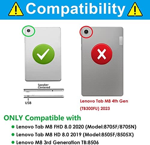 Detuosi Kids CASE Kompatibilno s Lenovo Tab M8 FHD 8 inč 2020 /Tab M8 HD 2019, lagana pokrivača EVA otporna na udarce za M8 3. Gen