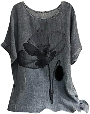 Ženske odjeće s kratkim rukavima Posada Linen Linen Pamuk grafički salon bluza Thirt Summer Fall TOP za djevojčice Ge Ge Ge Ge Ge Ge