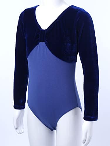 Donji dio / baršunasti kupaći kostim s dugim rukavima za djevojčice Gornji dijelovi jednodijelni balet u obliku slova B u obliku slova
