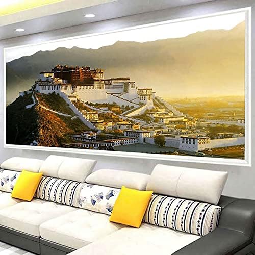 Institurry DIY 5d dijamantni setovi za slikanje velike veličine puna bušilica Tibet Potala Palace Mozaic Vezdanje dnevne sobe ukrasi