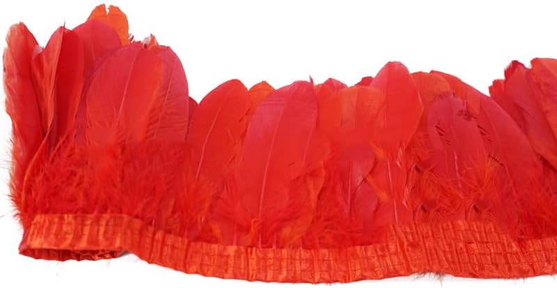 Uradi Sam ukras od gusjeg perja za ukrasne radove: obojeno gusje perje, vrpce i pojas od tkanine duljine 1 50 metara