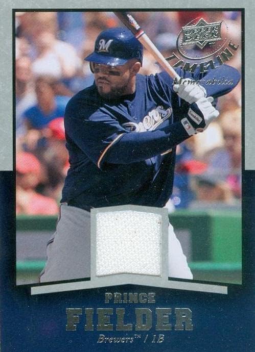 Igrač princa fieldera nosio se Jersey Patch Baseball Card 2008 Gornja paluba Timeline TM -PF - MLB igra korištena dresova