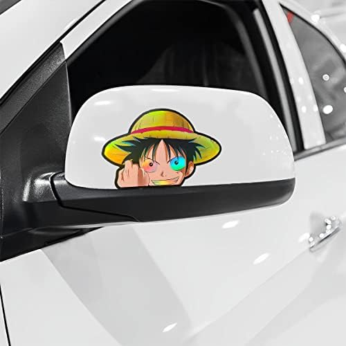 Wetsynt anime holografske naljepnice luffy peeker anime naljepnice za automobile vremenske prozore za anime automobil za prozore za