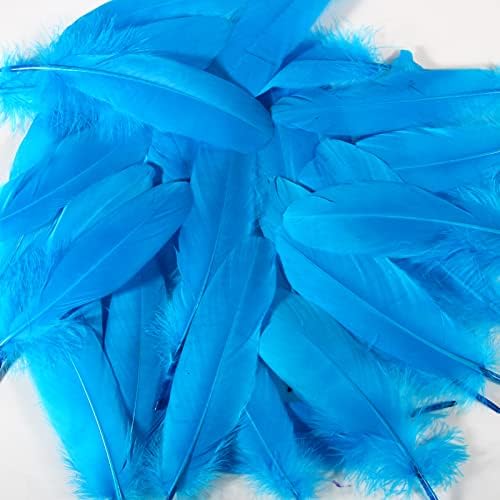 120pcs akva-plavo gusje perje prirodni volumen 6-8 inča 15-20 cm za obrte _ kospla svadbena zabava noć vještica ukrasi Gusje perje