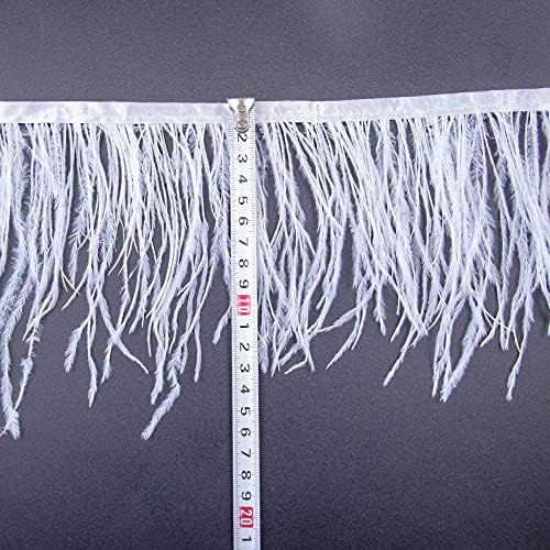 3 jarda 5-6 inča bijelo nojevo perje završava obrub za šivanje haljine vlastitim rukama Obrt za ukrašavanje kostima