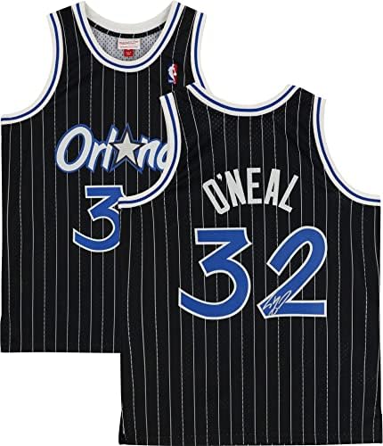 Shaquille O'Neal Orlando Magic Autographed Mitchell & Ness Black Pinstripe replika dres - Autografirani NBA dresovi