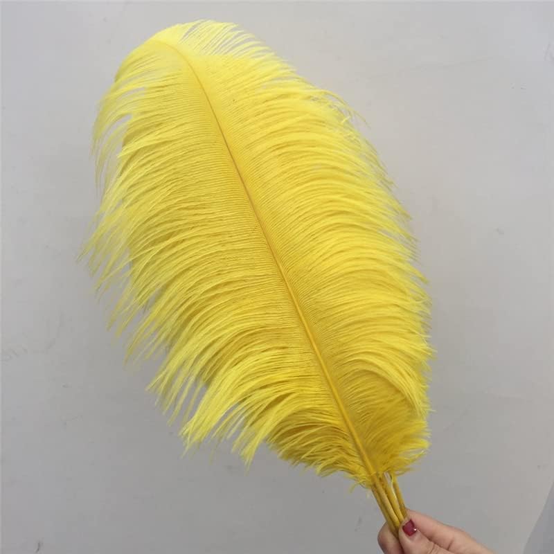 10 kom / lot prirodno žuto nojevo perje za rukotvorine 15-75 cm dekor od nojevog perja karnevalski ukrasi za vjenčanje perjanice 99