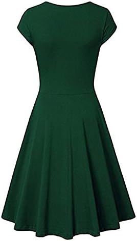 Ženska zabavna haljina modni tisak kratkih rukava V-izrez za dužinu koljena casual haljina 2023 Ljetne haljine