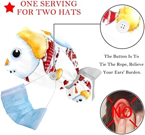 Cat Love Podesiva radna kapa s držačem repa, 2 pakiranja za piling kapu Bouffant šešir za muškarce i žene, jednu veličinu