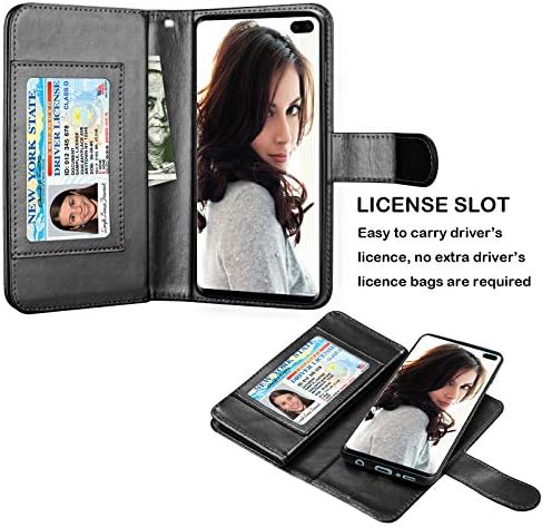 Torbica-novčanik NJJEX za Galaxy S10 Plus, torbica za Galaxy S10+, umjetne kože [9 utora za kartice] Držač za kreditne kartice s gornjim